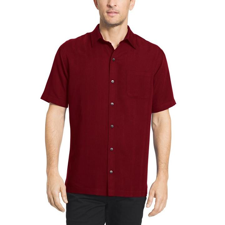 Men's Van Heusen Classic-fit Striped Dobby Button-down Shirt, Size: Small, Red Other