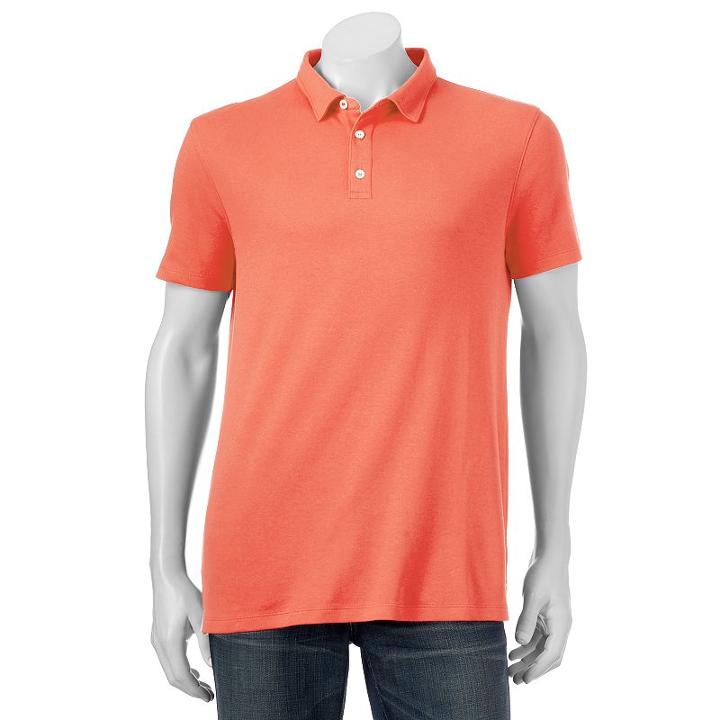 Big & Tall Apt. 9&reg; Solid Modern-fit Polo, Men's, Size: Xl Tall, Lt Orange