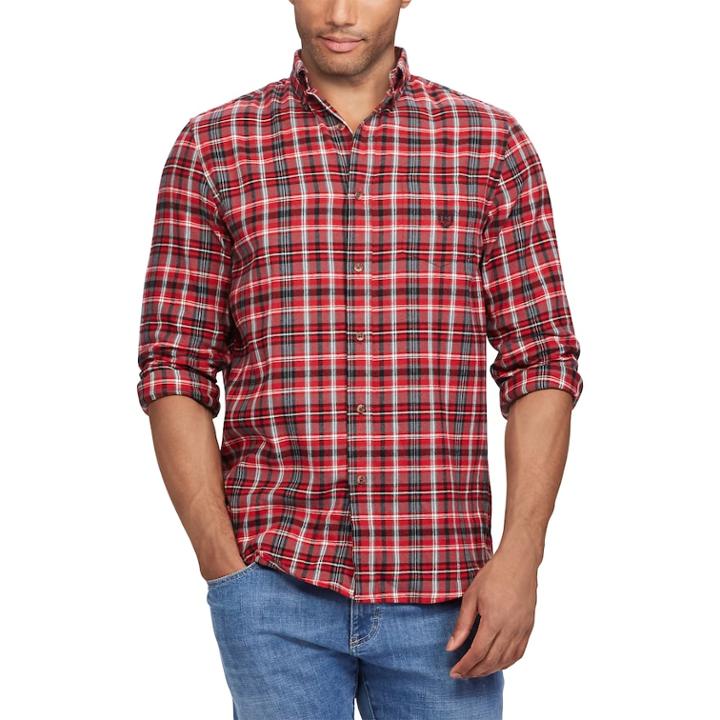 Big & Tall Chaps Classic-fit Plaid Flannel Button-down Shirt, Men's, Size: 4xb, Red