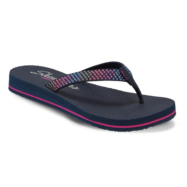Skechers Cali Meditation Smooth Sails Women's Micro-studded Flip-flops, Size: 11, Blue (navy)