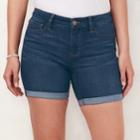 Women's Lc Lauren Conrad Mid-length Cuffed Jean Shorts, Size: 4, Blue