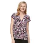 Women's Dana Buchman Textured Crepe Top, Size: Small, Dark Pink