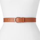 Women's Lee Perforated Leather Belt, Size: Small, Lt Brown