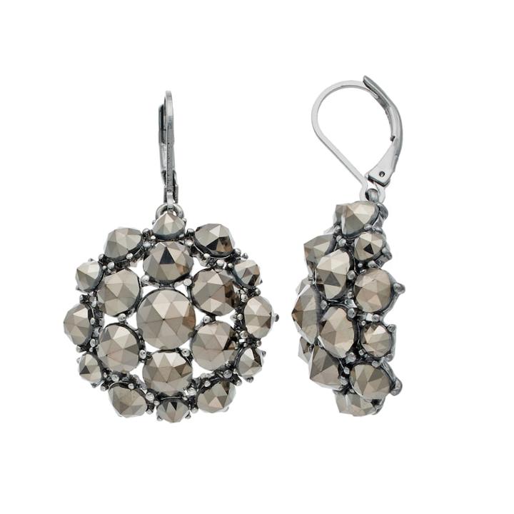 Simply Vera Vera Wang Fireball Dome Nickel Free Drop Earrings, Women's, Black