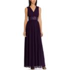 Women's Chaps Sequined Fit & Flare Evening Gown, Size: 12, Purple