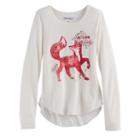 Girls 7-16 & Plus Size Mudd&reg; High-low Graphic Tee, Size: 10, White Oth