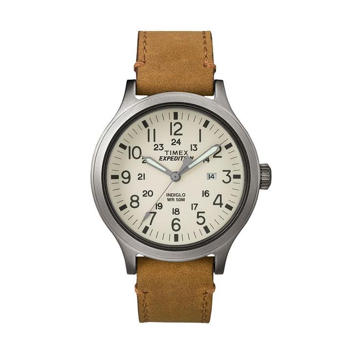 Timex Men's Expedition Scout 43 Leather Watch, Size: Large, Brown