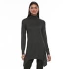 Women's Apt. 9&reg; Turtleneck Tunic Sweater, Size: Medium, Dark Grey