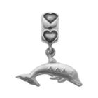 Delta Delta Delta, Logoart Sterling Silver Sorority Dolphin Charm, Women's, Grey