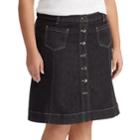 Plus Size Chaps Denim Skirt, Women's, Size: 18 W, Black