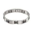 Titanium & Black Resin Rectangle Link Bracelet - Men, Size: 8.5, Grey