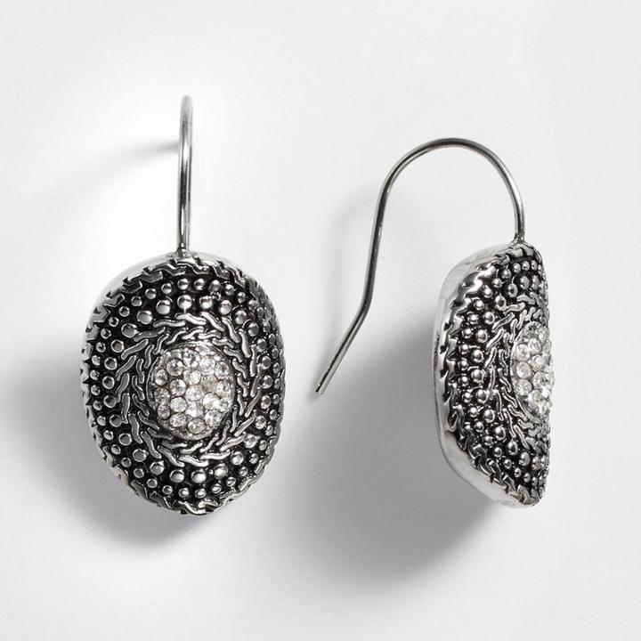 Kate Markus Stainless Steel Simulated Crystal Curved Disc Drop Earrings, Women's, Multicolor