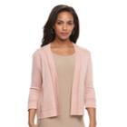 Women's Nina Leonard Pointelle Cardigan, Size: Large, Light Pink