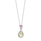 Sterling Silver Lemon Quartz Teardrop Pendant Necklace, Women's, Size: 18, Yellow