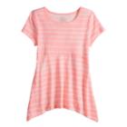 Girls 7-16 So&reg; Shark-bite Hem Tee, Size: 12, Brt Pink