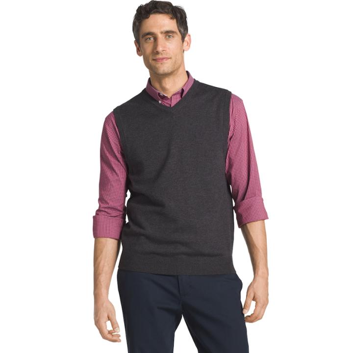 Big & Tall Izod Regular-fit Wool-blend V-neck Sweater Vest, Men's, Size: Xl Tall, Black