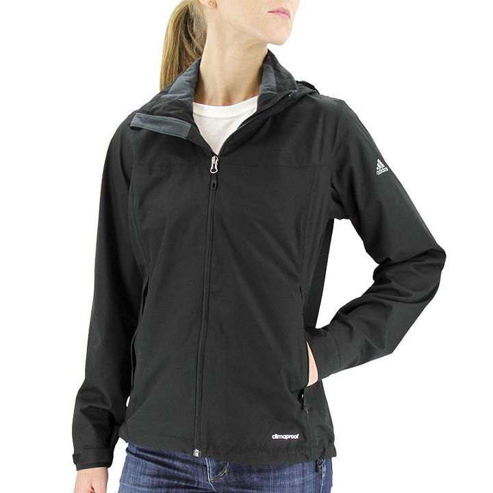 Women's Adidas Outdoor Prime Climaproof Hooded Rain Jacket, Size: Xl, Black