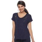 Women's Apt. 9&reg; Embellished Scoopneck Tee, Size: Xxl, Dark Blue
