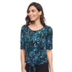 Women's Dana Buchman Tie-front Top, Size: Large, Brt Blue