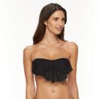 Women's Apt. 9&reg; Crochet Flounce Bandeau Bikini Top, Size: Xl, Black