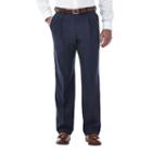 Men's Haggar Cool 18 Stretch Pleated-front Pants, Size: 36x30, Blue (navy)
