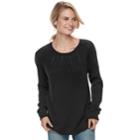 Women's Sonoma Goods For Life&trade; Cable Knit Sweater, Size: Small, Black
