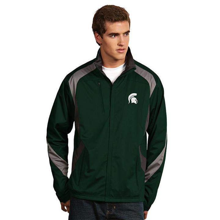 Men's Antigua Michigan State Spartans Tempest Desert Dry Xtra-lite Performance Jacket, Size: Xxl, Dark Green