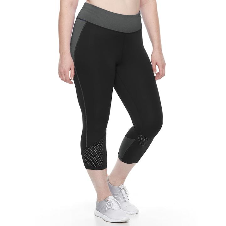 Plus Size Tek Gear&reg; Tricot Mesh Performance Capri, Women's, Size: 2xl, Oxford