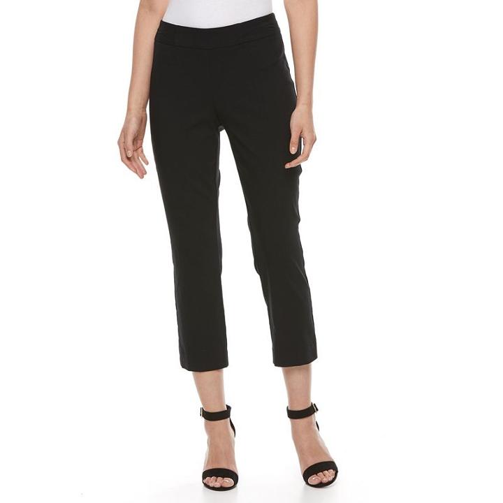 Women's Napa Valley Pull-on Slim-leg Capris, Size: 14, Black