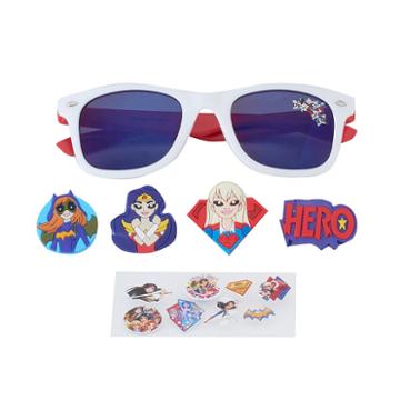 Girls 4-6x Dc Super Hero Girls Batgirl, Supergirl & Wonder Woman 3d Character Retro Square Sunglasses, Girl's, Multicolor