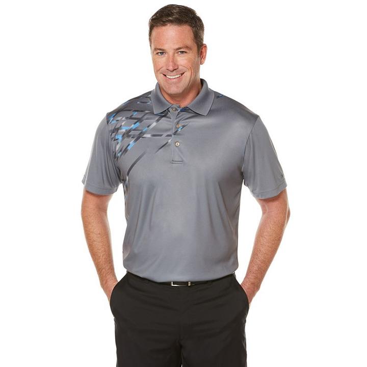 Men's Grand Slam Performance Golf Polo, Size: Medium, Med Grey