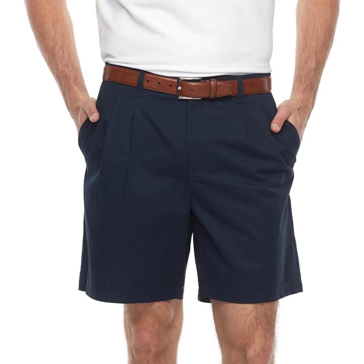 Big & Tall Croft & Barrow&reg; Regular-fit Easy-care Stretch Pleated Shorts, Men's, Size: 52, Blue
