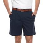 Big & Tall Croft & Barrow&reg; Regular-fit Easy-care Stretch Pleated Shorts, Men's, Size: 52, Blue