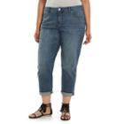 Plus Size Jennifer Lopez Boyfriend Jeans, Women's, Size: 24w T/l, Dark Blue