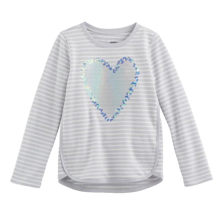Girls 4-12 Sonoma Goods For Life&trade; Curved Seam Tunic, Size: 12, Light Grey
