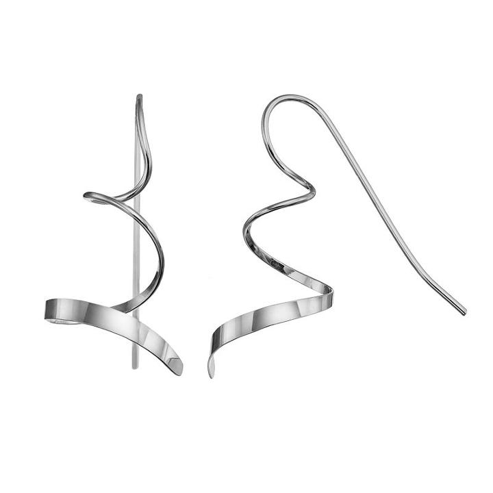 Journee Collection Sterling Silver Spiral Drop Earrings, Women's, Grey