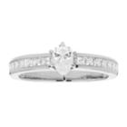 14k Gold Pear Cut 1 Carat T.w. Igl Certified Diamond Engagement Ring, Women's, Size: 9, White