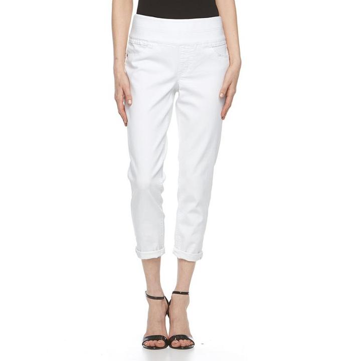 Women's Dana Buchman Cuffed Roll-hem Jeans, Size: 12, White