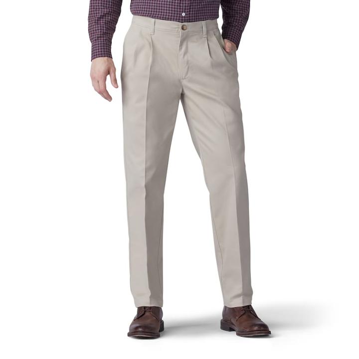 Men's Lee Total Freedom Relaxed-fit Comfort Stretch Pants, Size: 32x34, Lt Beige