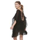 Women's Mudd&reg; Open Back Kimono, Black