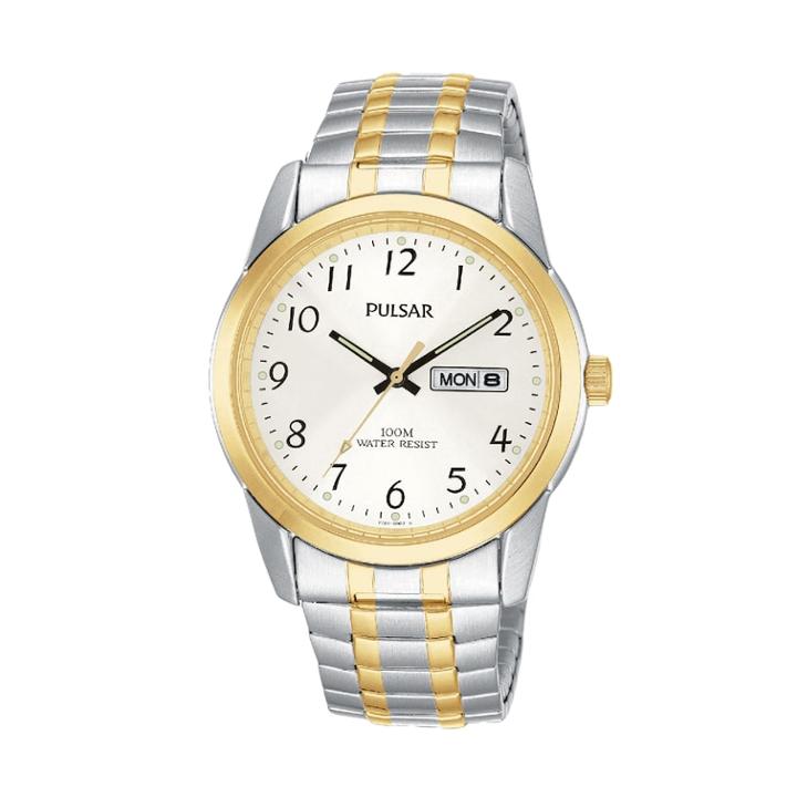 Pulsar Men's Two Tone Stainless Steel Watch, Multicolor
