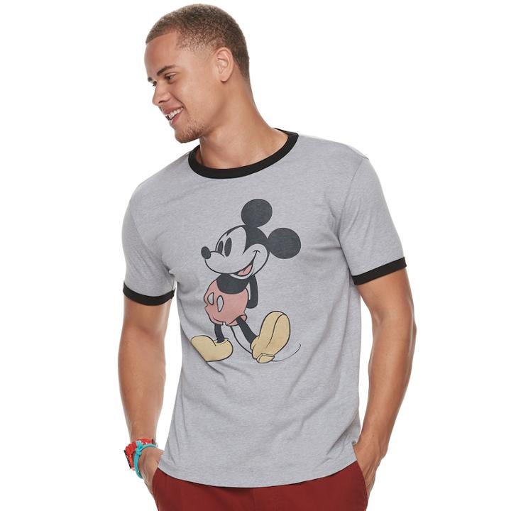Men's Mickey Mouse Tee, Size: Xl, Med Grey