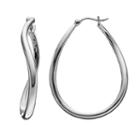 She Sterling Silver Wavy Oval Hoop Earrings, Women's, Grey