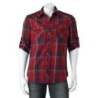 Big & Tall Rock & Republic Classic-fit Plaid Stretch Roll-tab Button-down Shirt, Men's, Size: 3xl Tall, Med Red