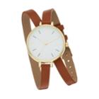 Women's Slim Band Double Wrap Watch, Size: Medium, Brown