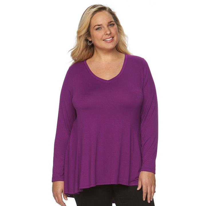 Plus Size Apt. 9&reg; Essential Tee, Women's, Size: 1xl, Purple