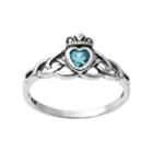 Journee Collection Cubic Zirconia Sterling Silver Heart & Crown Ring, Women's, Size: 7, Blue