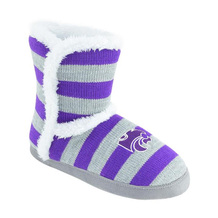 Women's Kansas State Wildcats Striped Boot Slippers, Size: Medium, Team