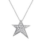 10k White Gold 1/5 Carat T.w. Diamond Star Pendant Necklace, Women's, Size: 18
