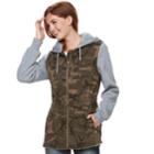 Madden Nyc Juniors' Camo Knit-sleeve Jacket, Teens, Size: Medium, Dark Brown